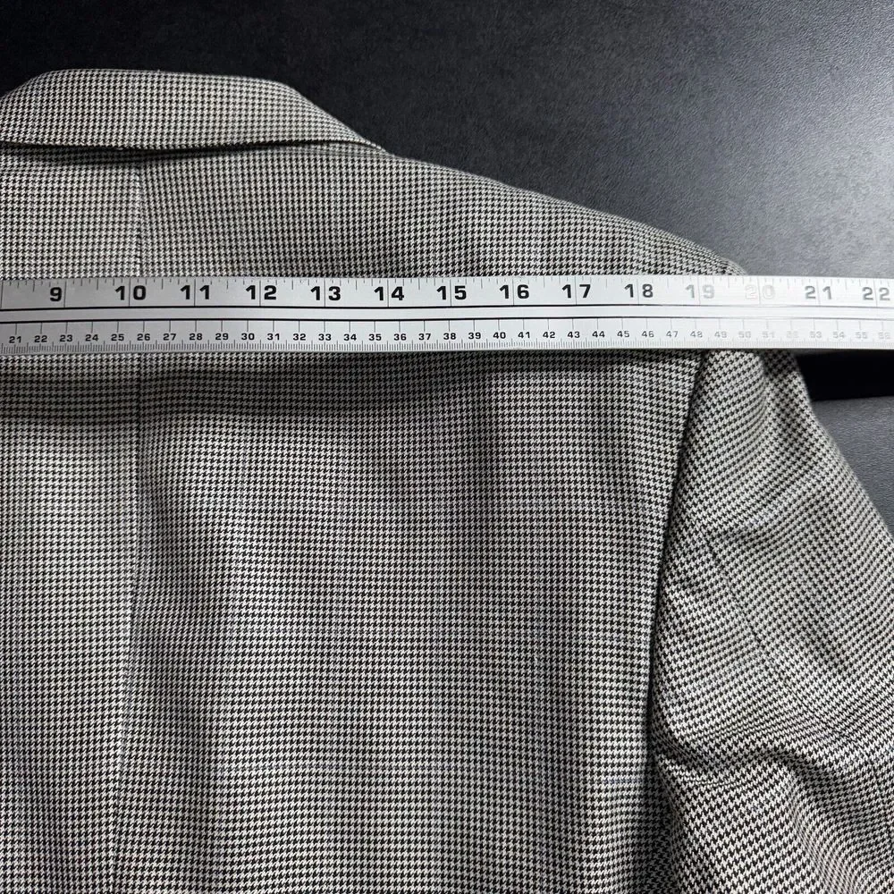 Jos A Bank Gold‎ Signature 44R Blazer Sport Coat Mens Gray Check Wool Silk